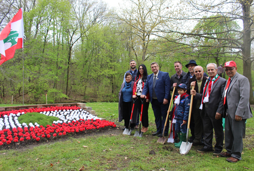Ceremonial groundbreaking at the Lebanese Cultural Garden